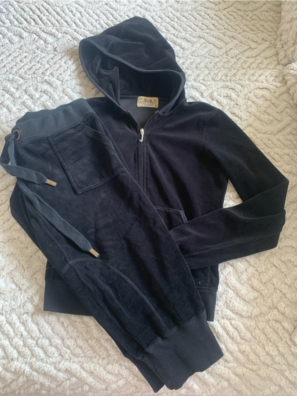 Juicy Couture Black Velour lounge set